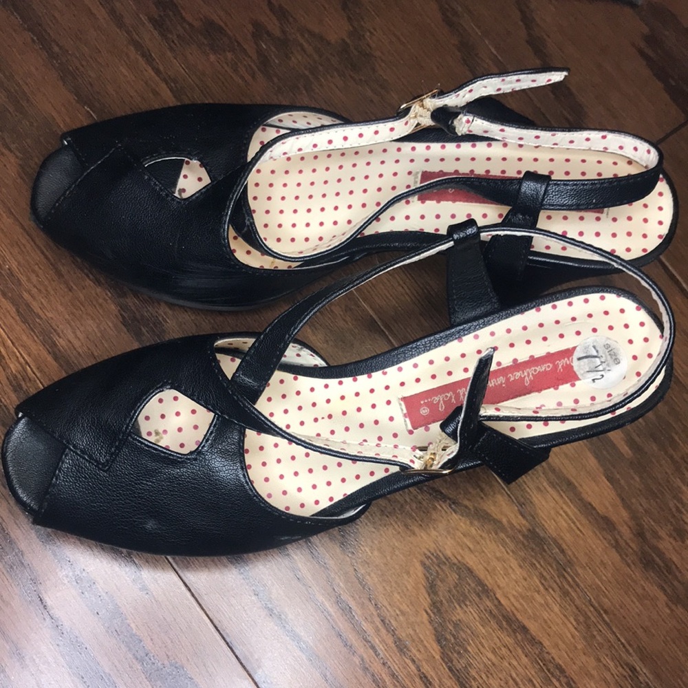 But another innocent tale open toe black heels
